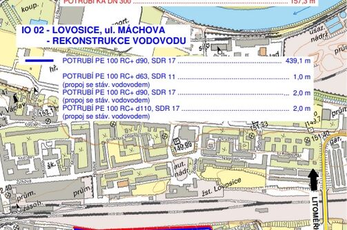 Lovosice, Máchova - rekonstrukce kanalizace a vodovodu