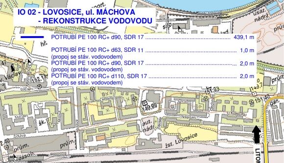 Lovosice, Máchova - rekonstrukce kanalizace a vodovodu