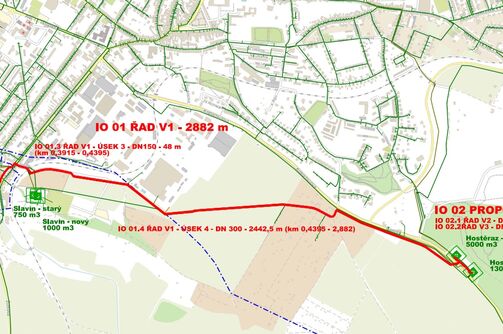Roudnice n.L. - Hostěraz - rekonstrukce přivaděče
