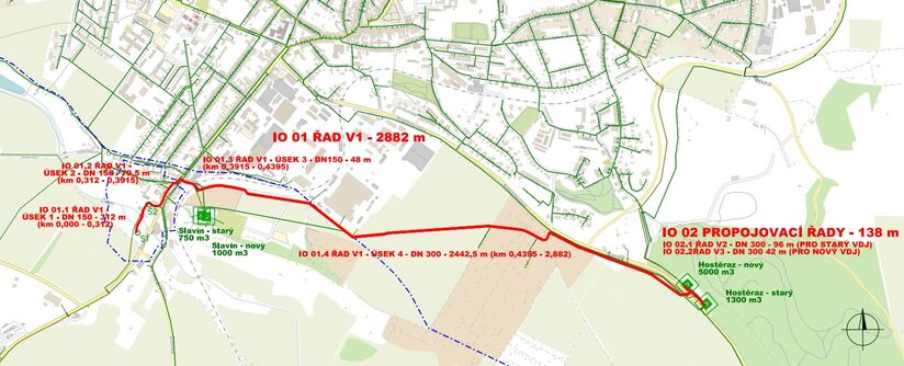 Roudnice n.L. - Hostěraz - rekonstrukce přivaděče