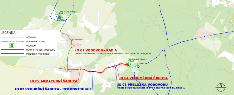 Třebušín, Dolní Týnec - rekonstrukce vodovodu