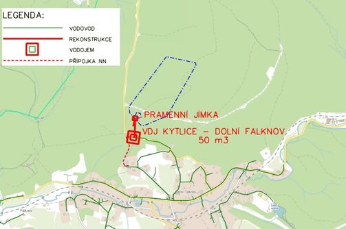 Kytlice, Dolní Falknov – úprava zdroje, rekonstrukce svodného řadu a VDJ 