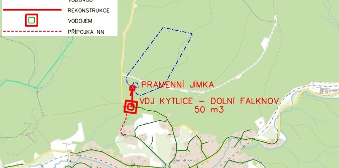 Kytlice, Dolní Falknov – úprava zdroje, rekonstrukce svodného řadu a VDJ 