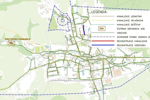 Česká Kamenice, Kunratická stezka - rekonstrukce kanalizace a vodovodu