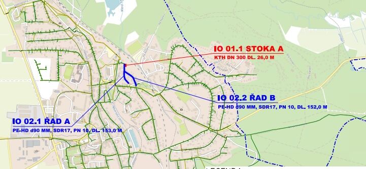Doksy, Mánesova, Sluneční - rekonstrukce kanalizace a vodovodu