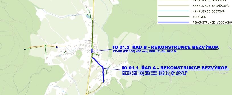 Jablonné v P., Petrovice - rekonstrukce vodovodu
