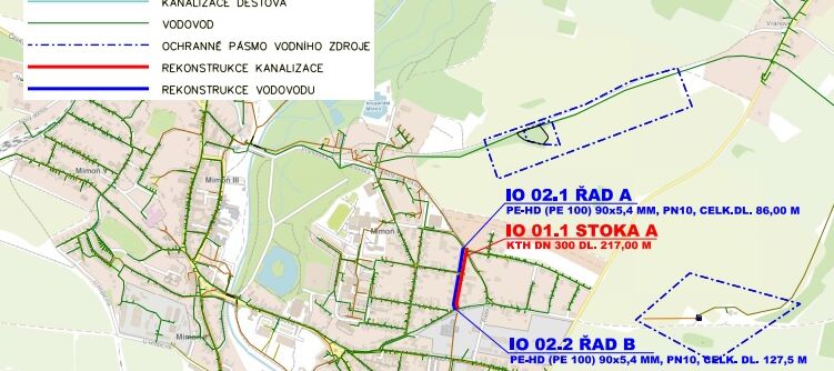 Mimoň, Skřivánčí – rekonstrukce kanalizace a vodovodu