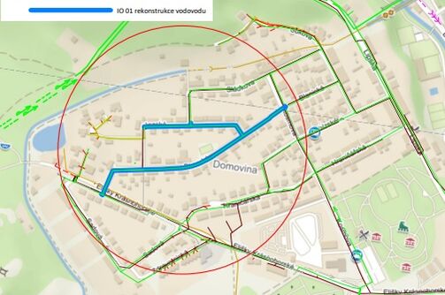 Chomutov, Blanická, Slezská - rekonstrukce vodovodu