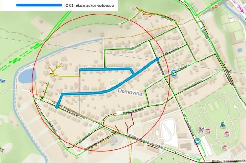 Chomutov, Blanická, Slezská - rekonstrukce vodovodu