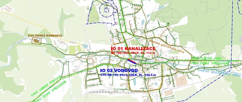 Česká Kamenice, Dvořákova - rekonstrukce kanalizace a vodovodu