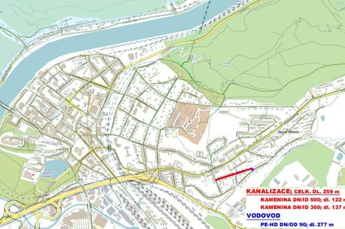 Děčín, Škroupova - rekonstrukce kanalizace a vodovodu 