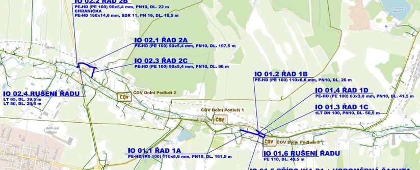 Dolní Podluží, úsek 1 a 2 - rekonstrukce vodovodu