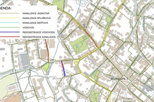 Rumburk, Zimní - rekonstrukce kanalizace a vodovodu