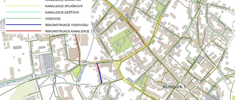 Rumburk, Zimní - rekonstrukce kanalizace a vodovodu