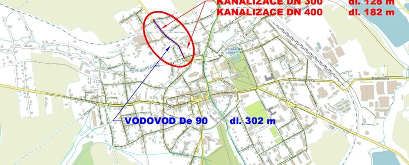 Šluknov, Dr. Milady Horákové - rekonstrukce kanalizace a vodovodu