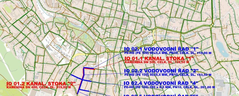 Jablonec n/N, Střelecká, Květinová, Pivovarská - rekonstrukce kanalizace a vodovodu