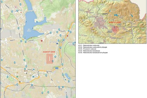 Jablonec n. N., Podzimní, Skelná - rekonstrukce kanalizace a vodovodu
