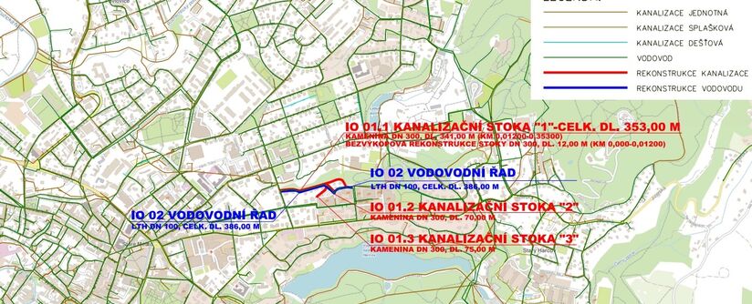 Liberec, Ondříčkova, Heydukova, Hálkova - rekonstrukce kanalizace a vodovodu