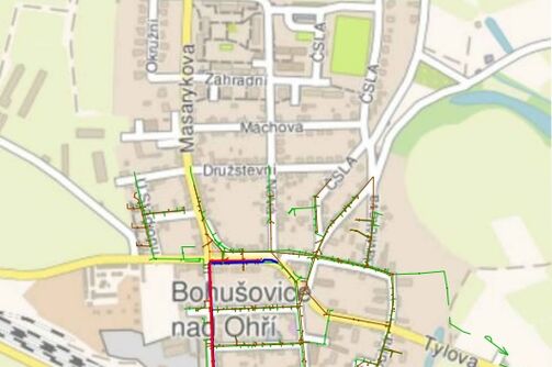 Bohušovice n.O., Tylova, Masarykova, Brozanská – rekonstrukce kanalizace a vodovodu