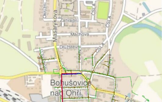 Bohušovice n.O., Tylova, Masarykova, Brozanská – rekonstrukce kanalizace a vodovodu