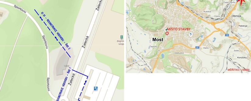 Most, Žatecká - rekonstrukce průmyslového vodovodu