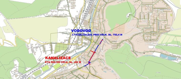 Bílina, Seifertova, Radniční, Wolkerova – rekonstrukce kanalizace a vodovodu