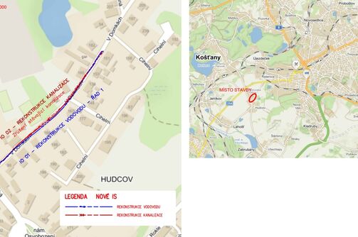 Teplice, Hudcov, V domkách – rekonstrukce kanalizace a vodovodu