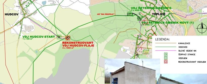 Teplice, VDJ Hudcov Fláje – rekonstrukce