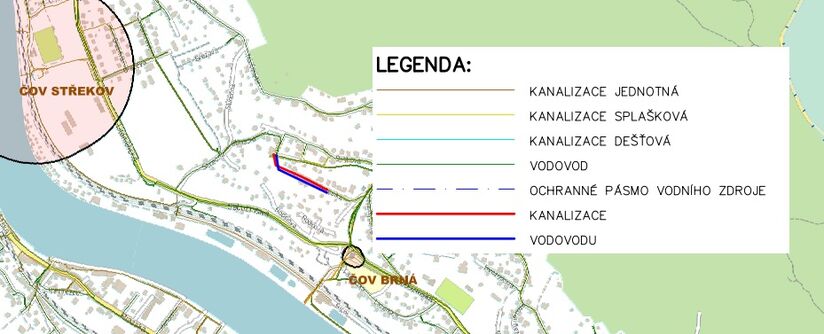 Ústí n.L., Šeříková - kanalizace a vodovodu
