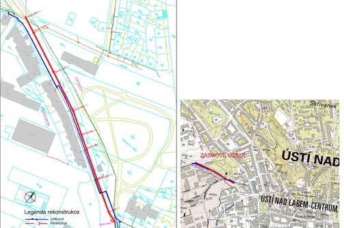 Ústí n.L., Klíšská - rekonstrukce kanalizace a vodovodu II. etapa