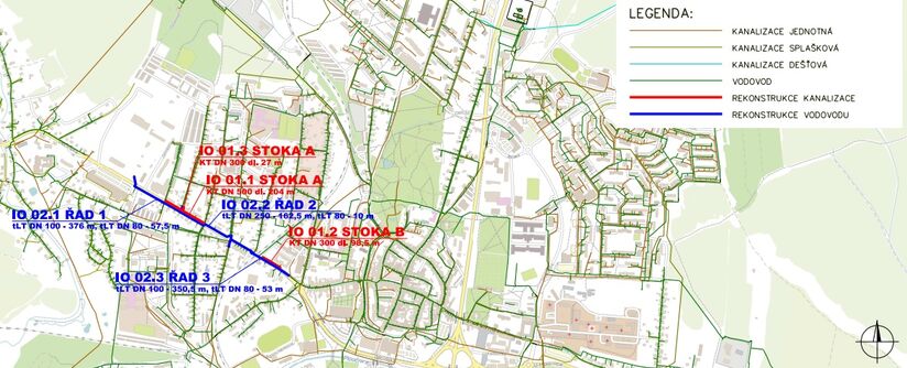 Česká Lípa, Děčínská - rekonstrukce kanalizace a vodovodu