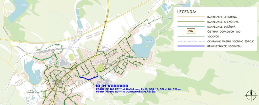 Jablonné v P.,U Školy - rekonstrukce vodovodu