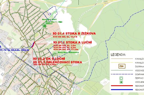 Nový Bor, Luční II. – rekonstrukce vodovodu a kanalizace