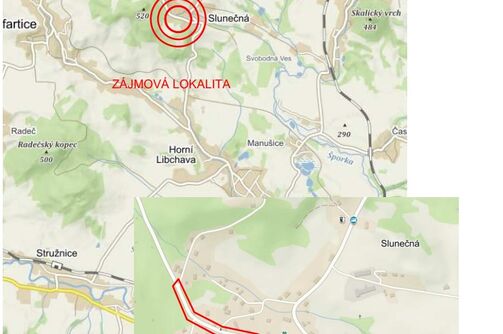 Slunečná, krajská komunikace - rekonstrukce vodovodu