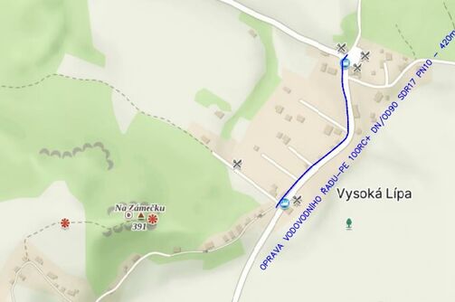 Jetřichovice, Vysoká Lípa - rekonstrukce vodovodu