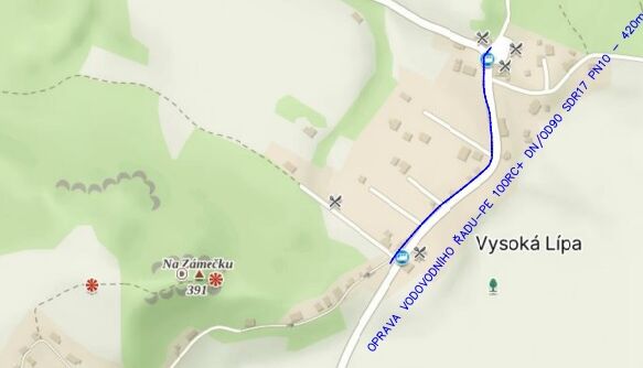 Jetřichovice, Vysoká Lípa - rekonstrukce vodovodu