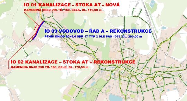 Krásná Lípa, Fibichovo údolí – odstranění kanalizační výusti DC 144 a rekonstrukce vodovodu a kanalizace