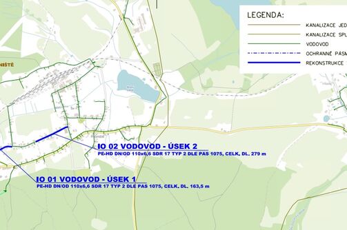 Rybniště, č.p. 251 – č.p. 167 – rekonstrukce vodovodu