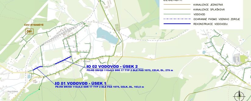 Rybniště, č.p. 251 – č.p. 167 – rekonstrukce vodovodu