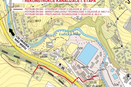 Liberec, průmyslová zóna SEVER - rekonstrukce kanalizace I. etapa
