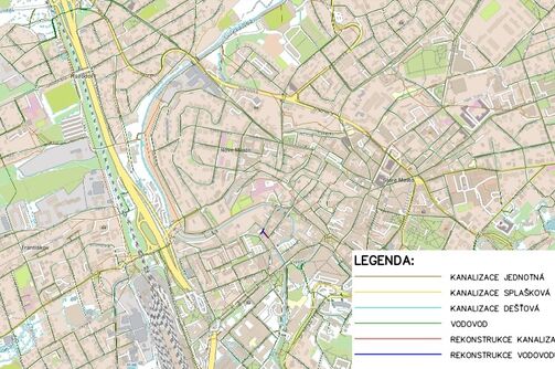 Liberec, Orlí, U Besedy - rekonstrukce kanalizace a vodovodu