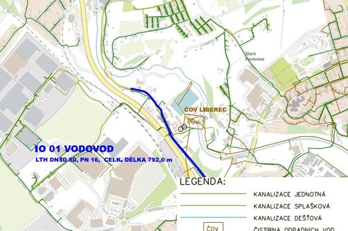 Liberec, Londýnská - u ČOV - rekonstrukce vodovodu