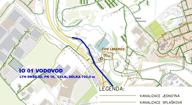 Liberec, Londýnská - u ČOV - rekonstrukce vodovodu