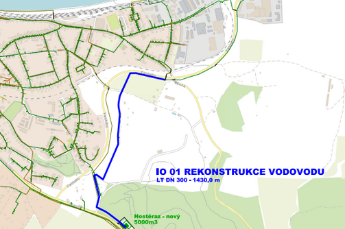 Roudnice n.L., od VDJ Hostěraz po AŠ Krabčická - rekonstrukce přivaděče