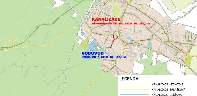 Osek, Vodičkova - rekonstrukce kanalizace a vodovodu