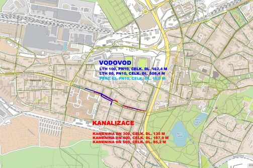 Teplice, Duchcovská – severní – rekonstrukce kanalizace a vodovodu