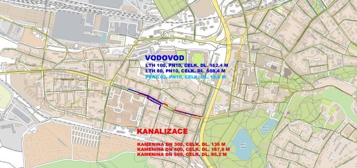 Teplice, Duchcovská – severní – rekonstrukce kanalizace a vodovodu