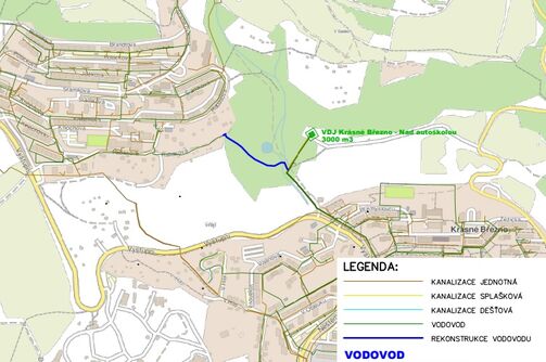Ústí n.L., Krásné Březno - propojení vodovodních tl. pásem