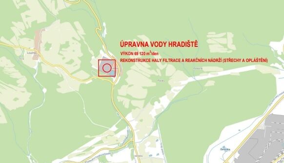 Klášterec, ÚV Hradiště – haly filtrace a reakčních nádrží – rekonstrukce střech a opláštění