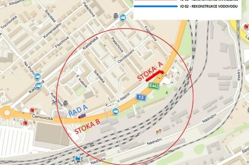Chomutov, V Alejích, u ČS Benzina- rekonstrukce kanalizace a vodovodu